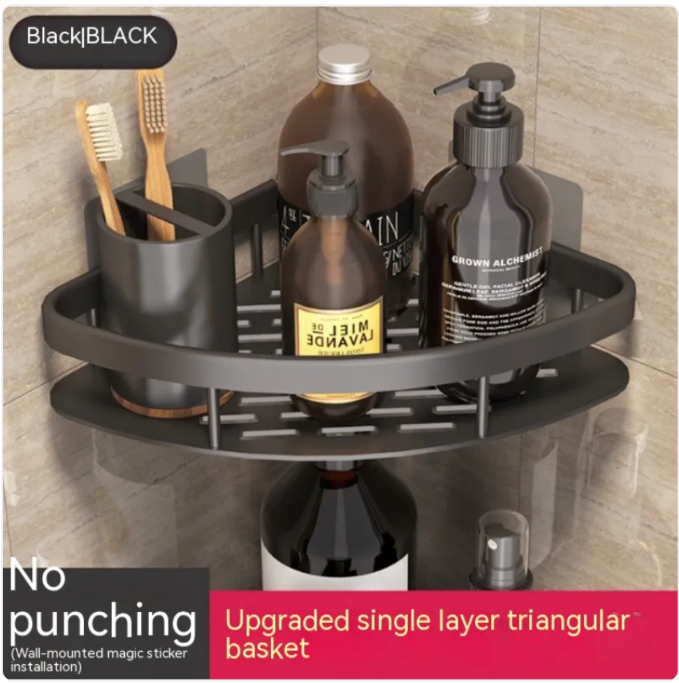Bathroom Wall Storage Rack – No Drill Organizer