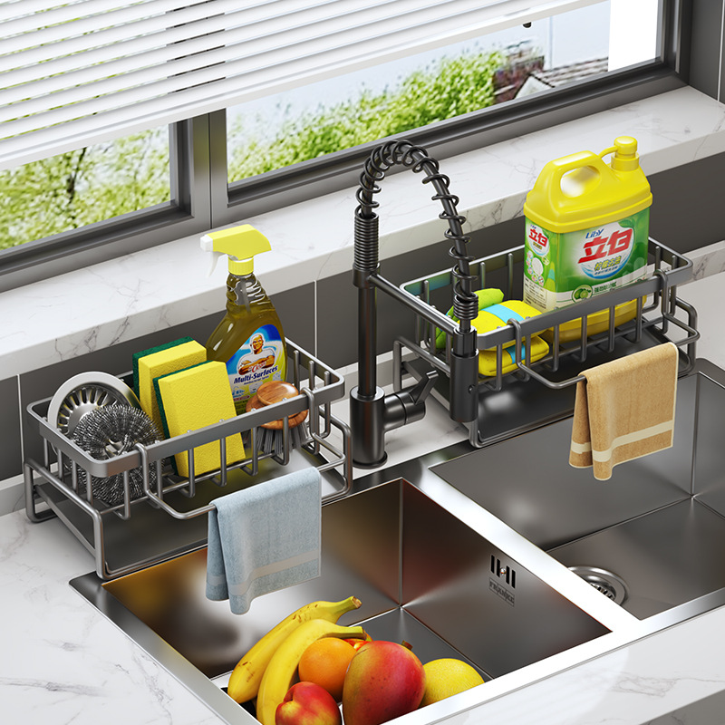 “Kitchen Sink Organizer Rack – Keep Your Counter Clutter-Free
