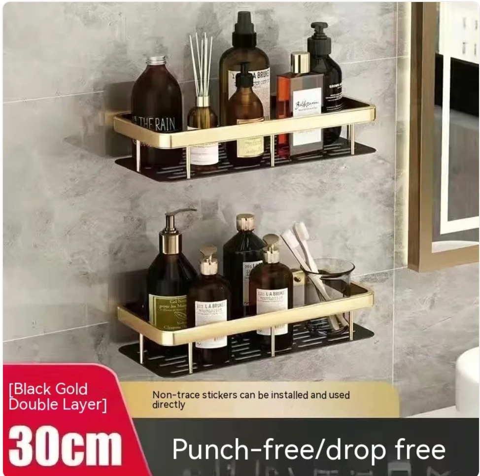 Bathroom Wall Storage Rack – No Drill Organizer