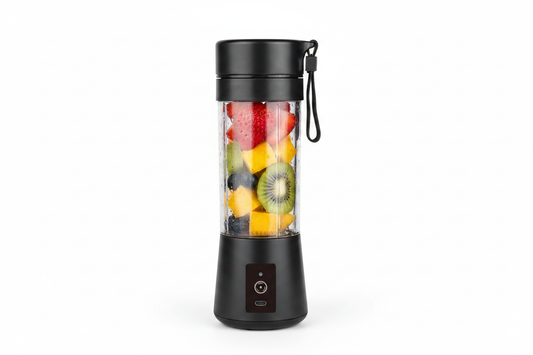 SmoothieBuddy Portable Juicer with colorful fruit